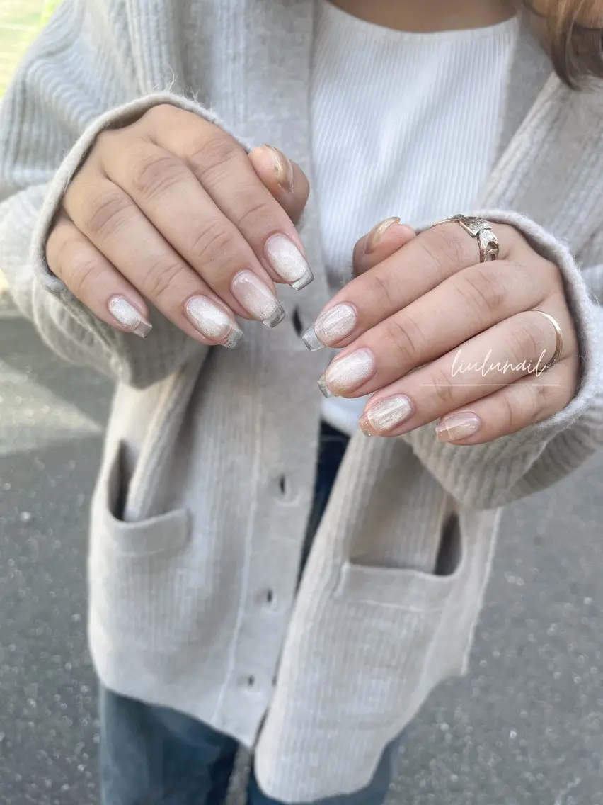 ネイル クリアネイル フレンチネイル マグネットネイル ハンドネイル liulu nailのネイルデザイン