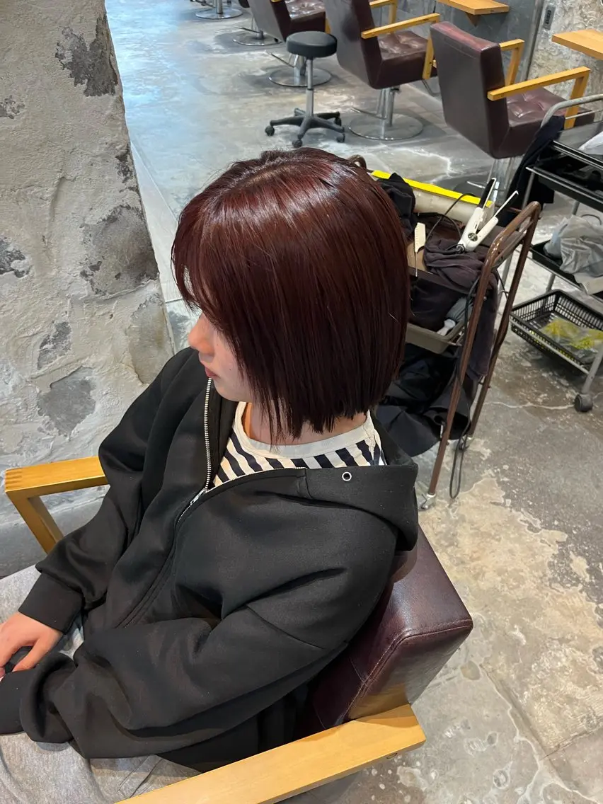カラー ピンクカラー レッドカラー 川崎 翔汰郎のヘアスタイル