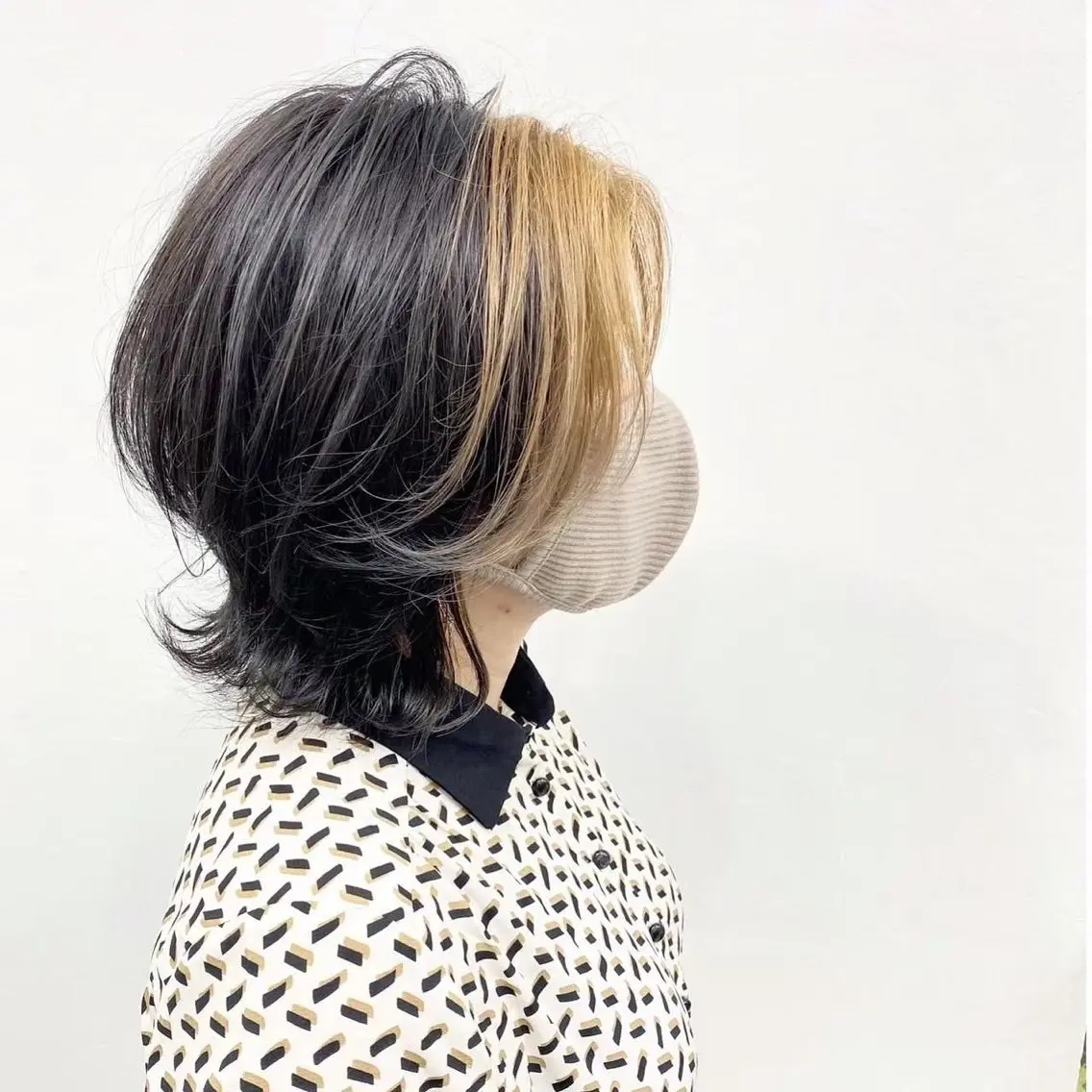 ミディアム カラー ヘアアレンジ ワンレンボブ ショートボブ ベージュカラー ブリーチ ケアブリーチ 🥀髪質改善/ 透明感🥀ユイキのヘアスタイル