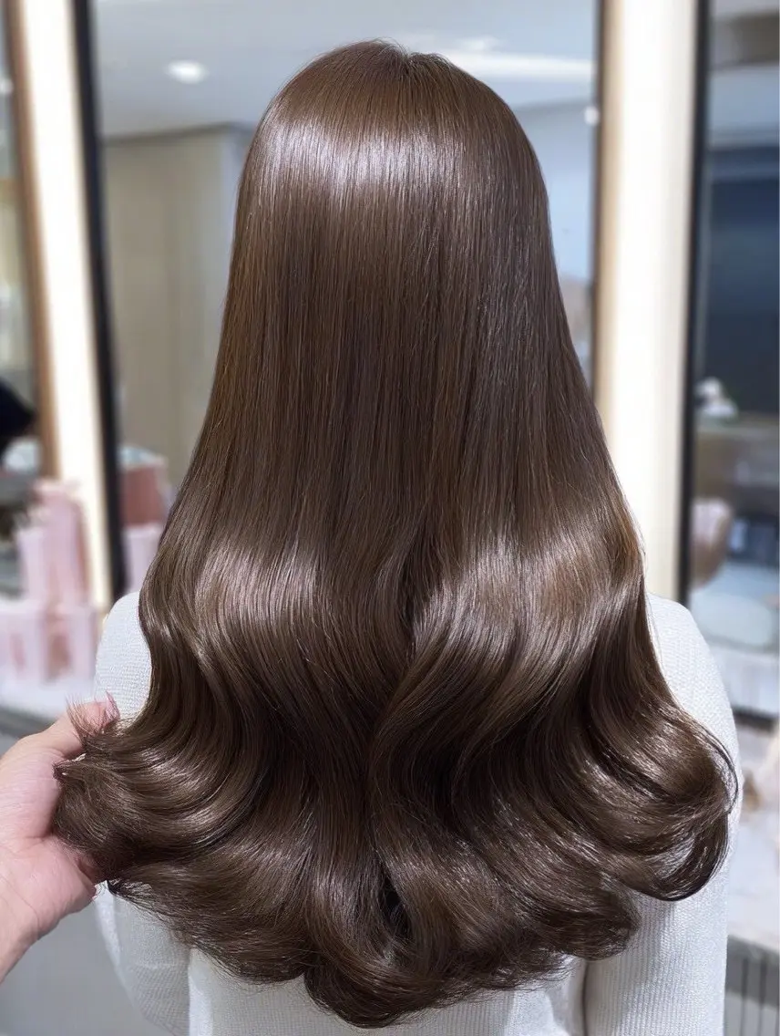 ロング カラー ヘアカラー 🍒モテ暖色カラー × うる艶✧ ゆなのヘアスタイル