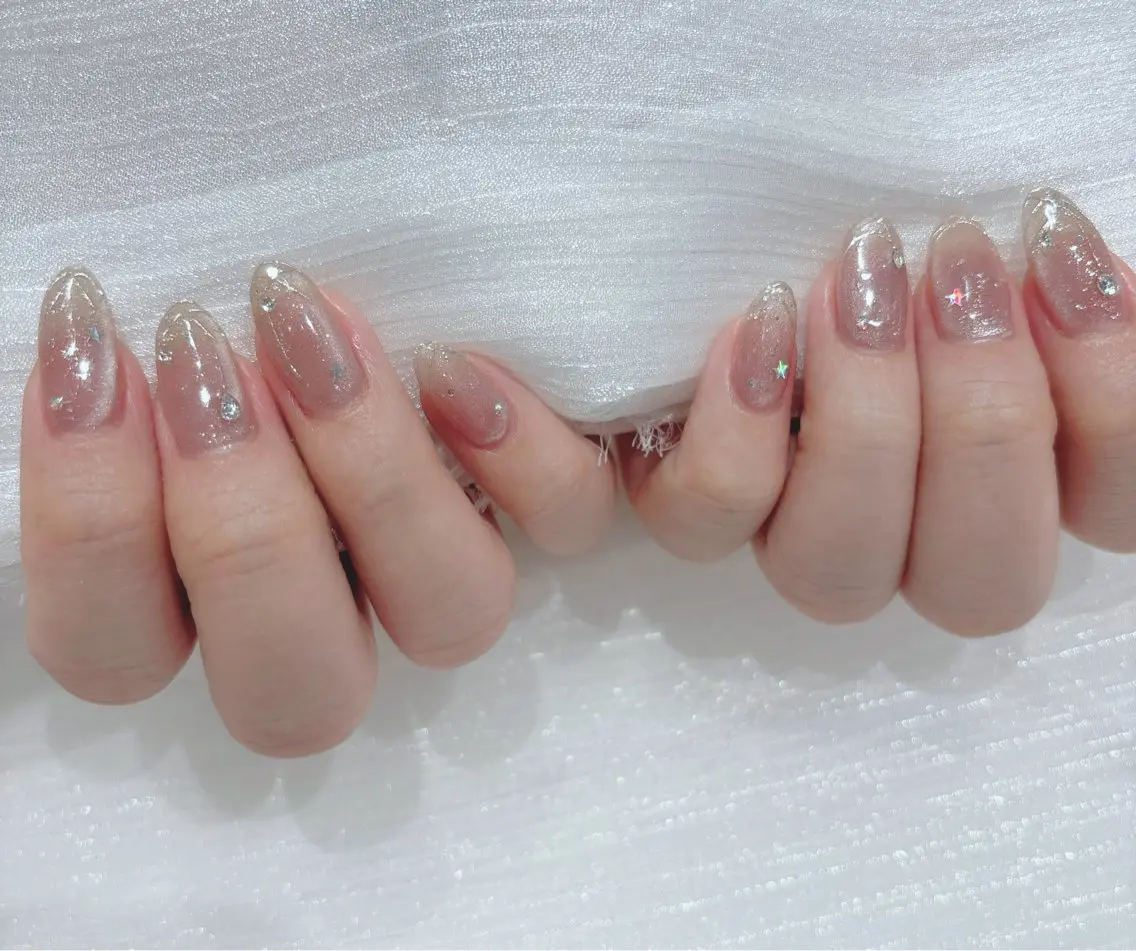 ミディアム ハンドネイル SAKURA ʚ🎀ɞのネイルデザイン