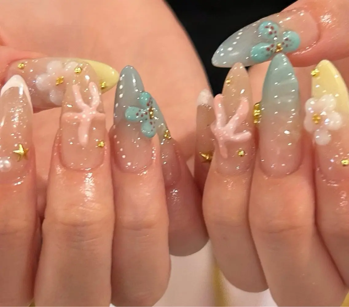 ネイル ハンドネイル ハンドケア mira☼ 𐦍 ☼ nailのネイルデザイン