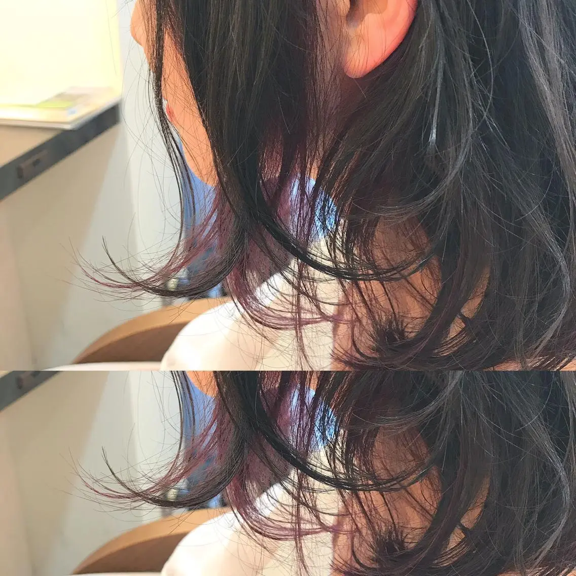 ミディアム カラー ブリーチ ハイライトカラー インナーカラー ピンクカラー ハイライト 武田 清久のヘアスタイル