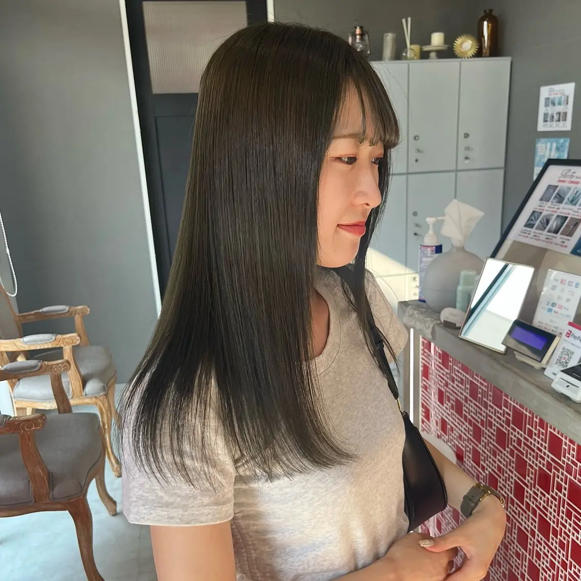 〖 5月限定⛓️‍💥 〗カット+ケアカラー+髪質改善トリートメントの写真