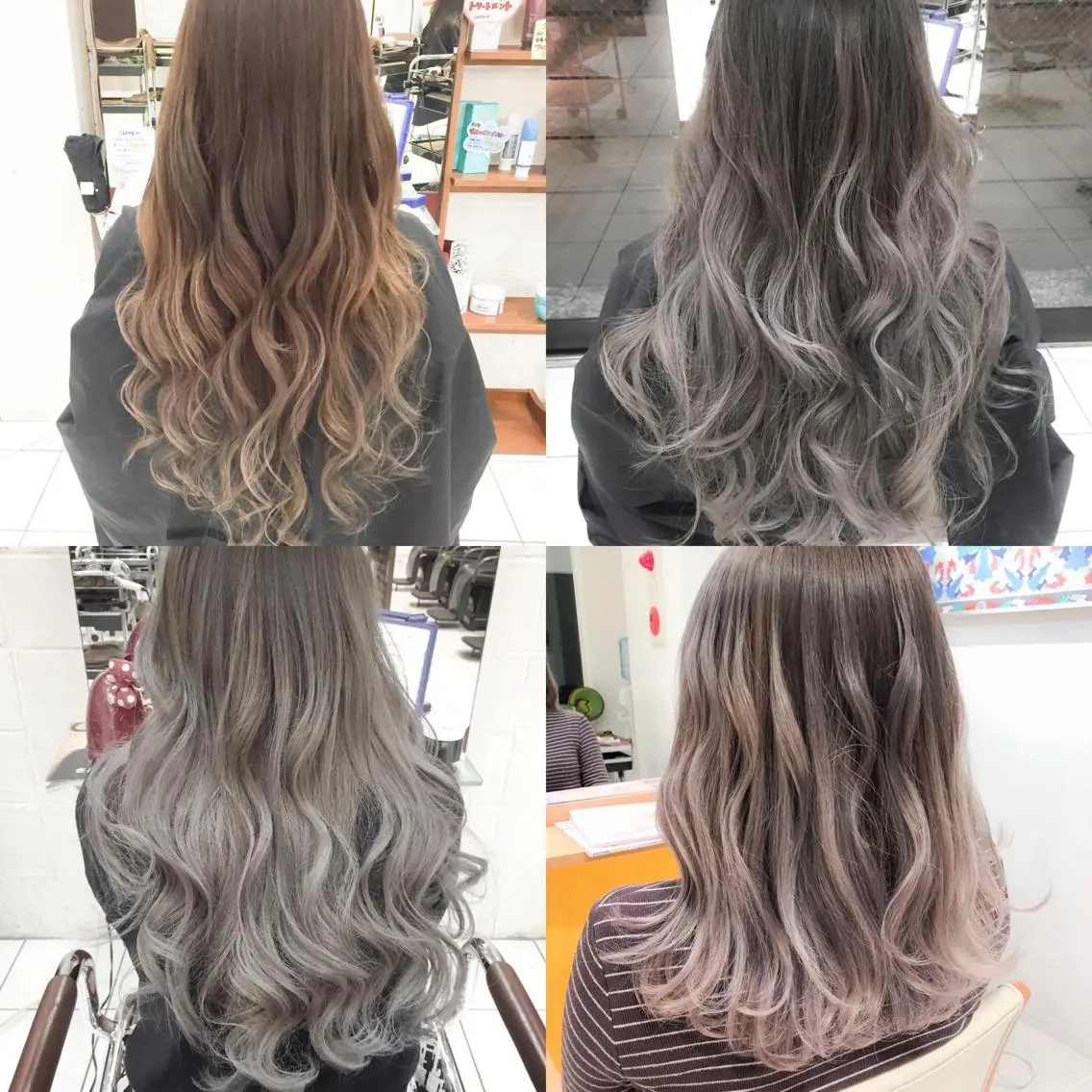 【グラデーションカラー】中間から毛先を1ブリーチ＋透明感カラー＋トリートメントの写真