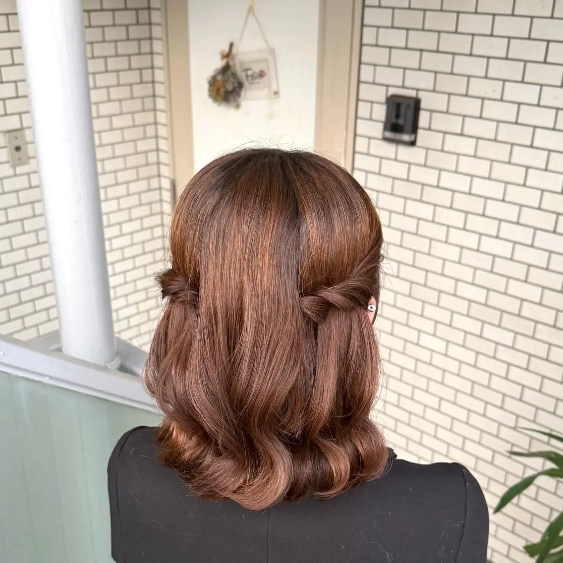ミディアム ヘアアレンジ 成人式 ハーフアップ 結婚式・ブライダル デート 卒業式のヘアスタイル 褒められヘアメイク /ボブ女子🐶みおのヘアスタイル