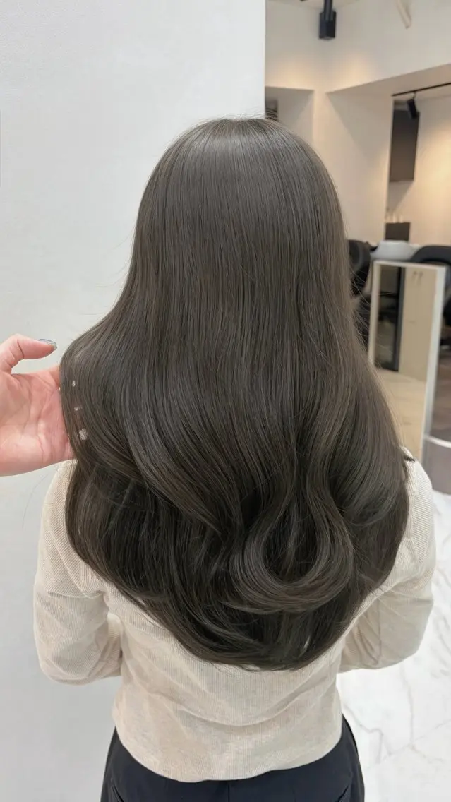 セミロング カラー パーマ ベージュカラー ブリーチ 透明感カラー ダブルカラー グレージュ カット ヘアカラー トリートメント TOMO/ブリーチ 無しオリーブのヘアスタイル