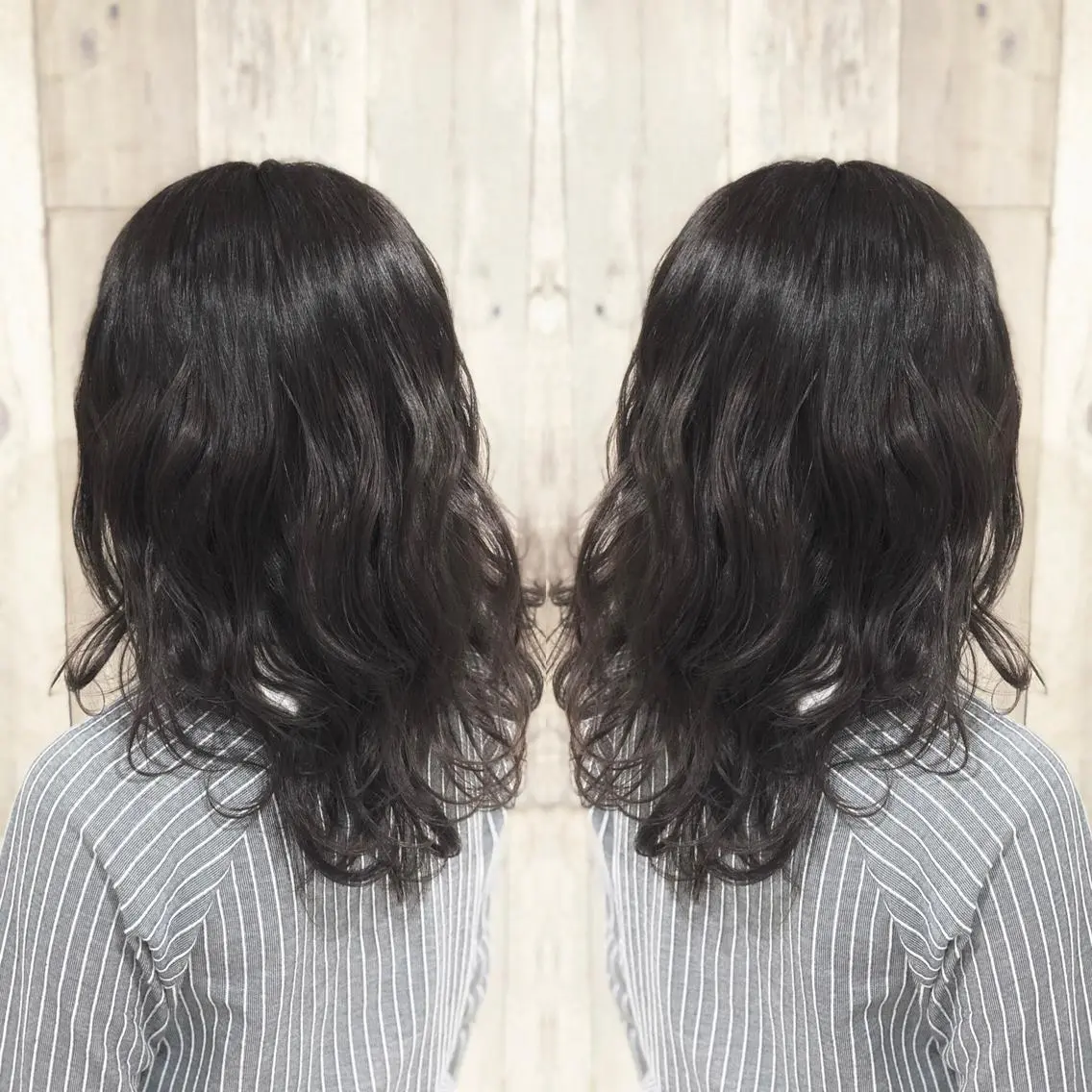 セミロング アッシュ アッシュブラウン 必ず笑顔で帰っていた だきます!安田祐貴のヘアスタイル
