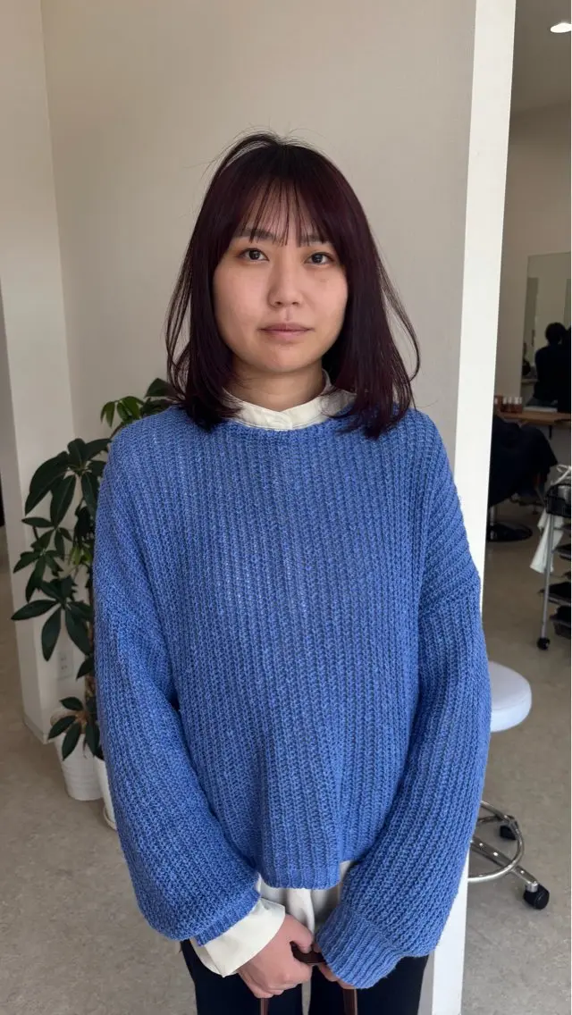 ミディアム カラー カット ヘアカラー トリートメント 能勢 莉里花のヘアスタイル
