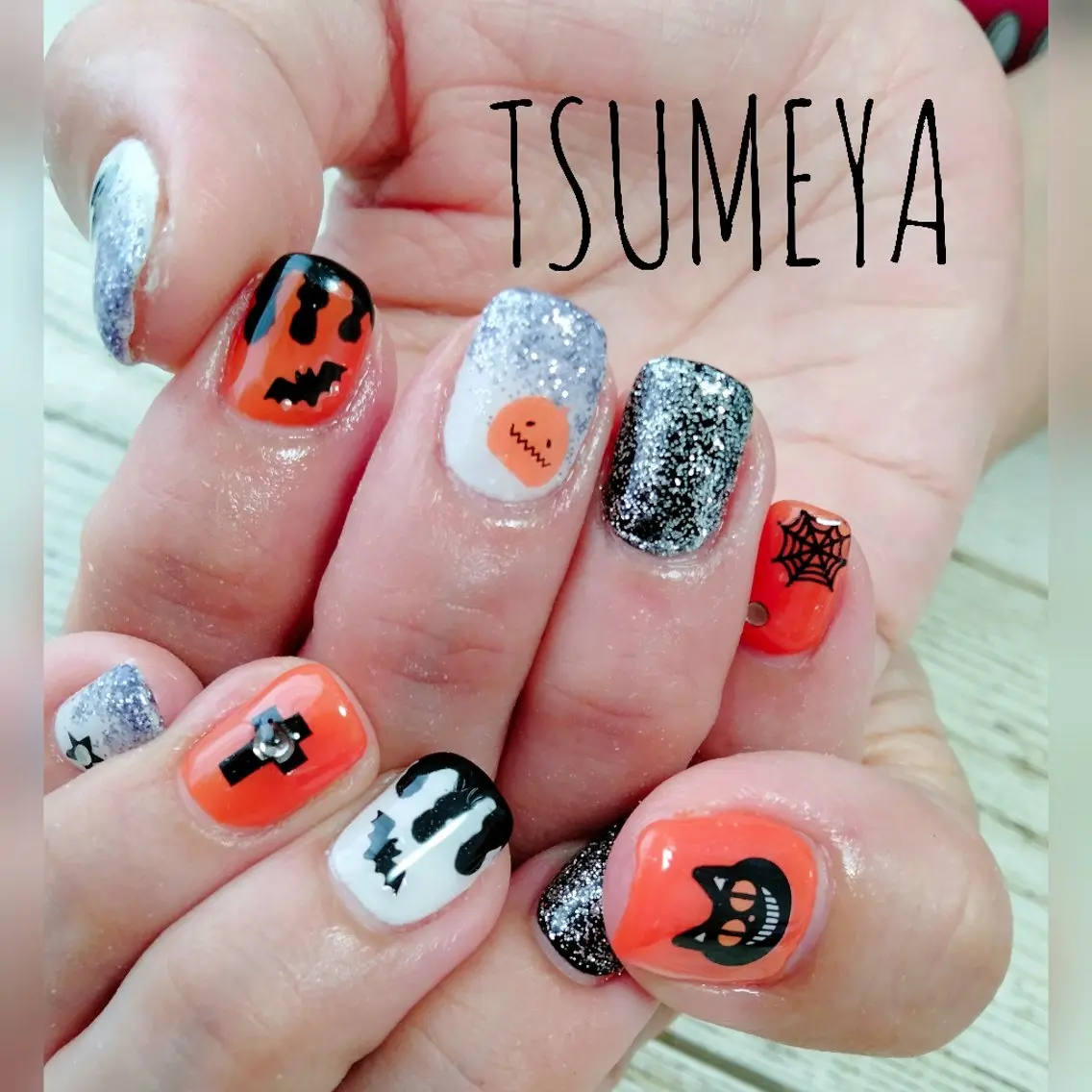ネイル ハロウィン ショートネイル ハンドネイル _TSUMEYA _のネイルデザイン