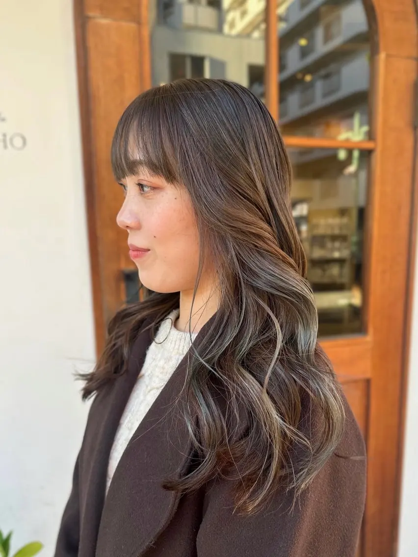 セミロング カラー ベージュカラー 透明感カラー オリーブベージュ カット ヘアカラー Nao 【EIGHT札幌】のヘアスタイル