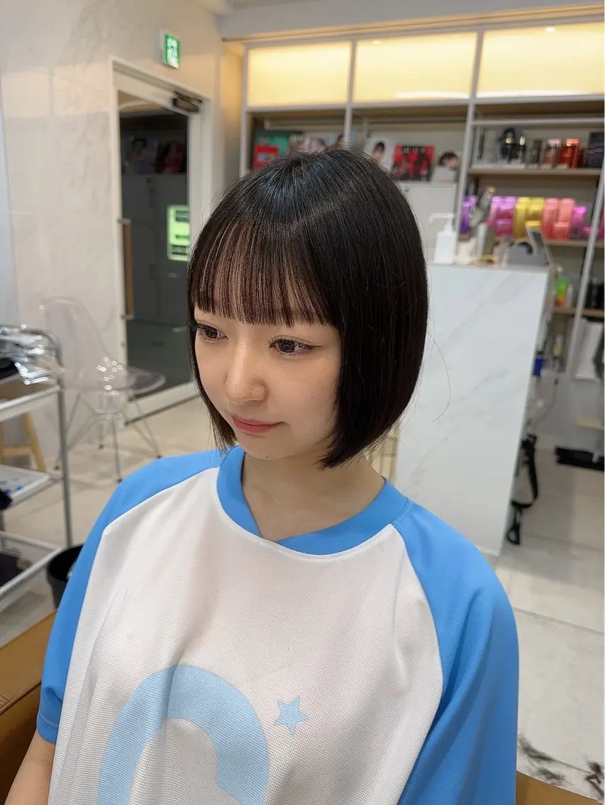 ショート 大人可愛い顔周り・ 縮毛矯正/ショウのヘアスタイル