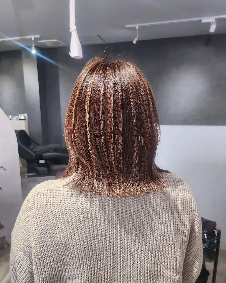 ミディアム カラー ハイライトカラー ハイライト 金田 拓也のヘアスタイル