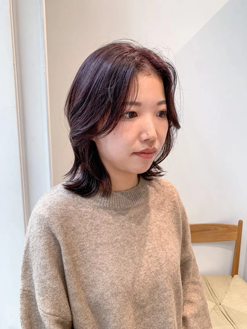 ミディアム カラー ヘアアレンジ カット ヘアカラー トリートメント yuka .のヘアスタイル
