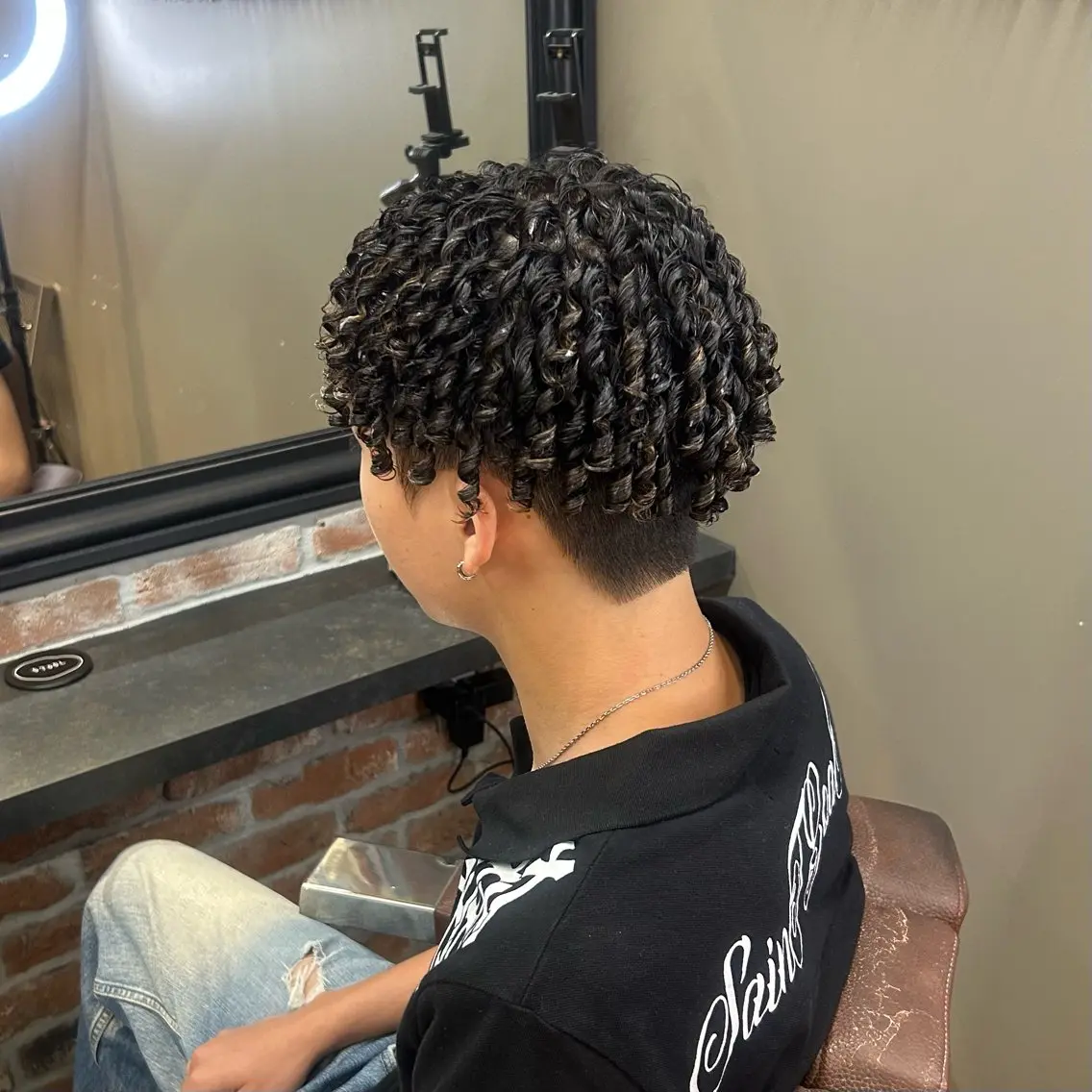 ショート パーマ メンズ カット パーマ 💈針金パーマ/ ソフトアフロ💈望愛のヘアスタイル