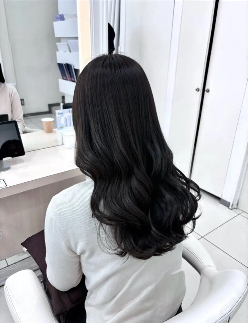 ロング カラー 韓国風ヘア ヘアカラー 木村 ここなのヘアスタイル