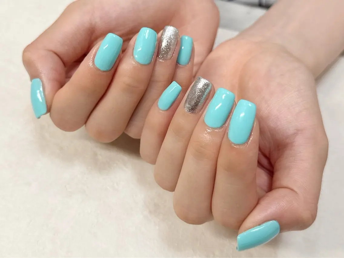 ネイル ワンカラーネイル 夏ネイル ハンドネイル CHIC nail /目黒/パラジェルのネイルデザイン