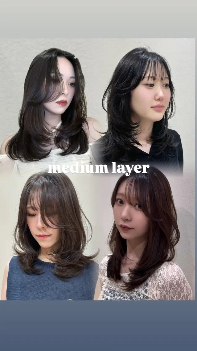 ミディアム カラー ヘアアレンジ カット ヘアカラー トリートメント レイヤーカット🤍 RINAのヘアスタイル
