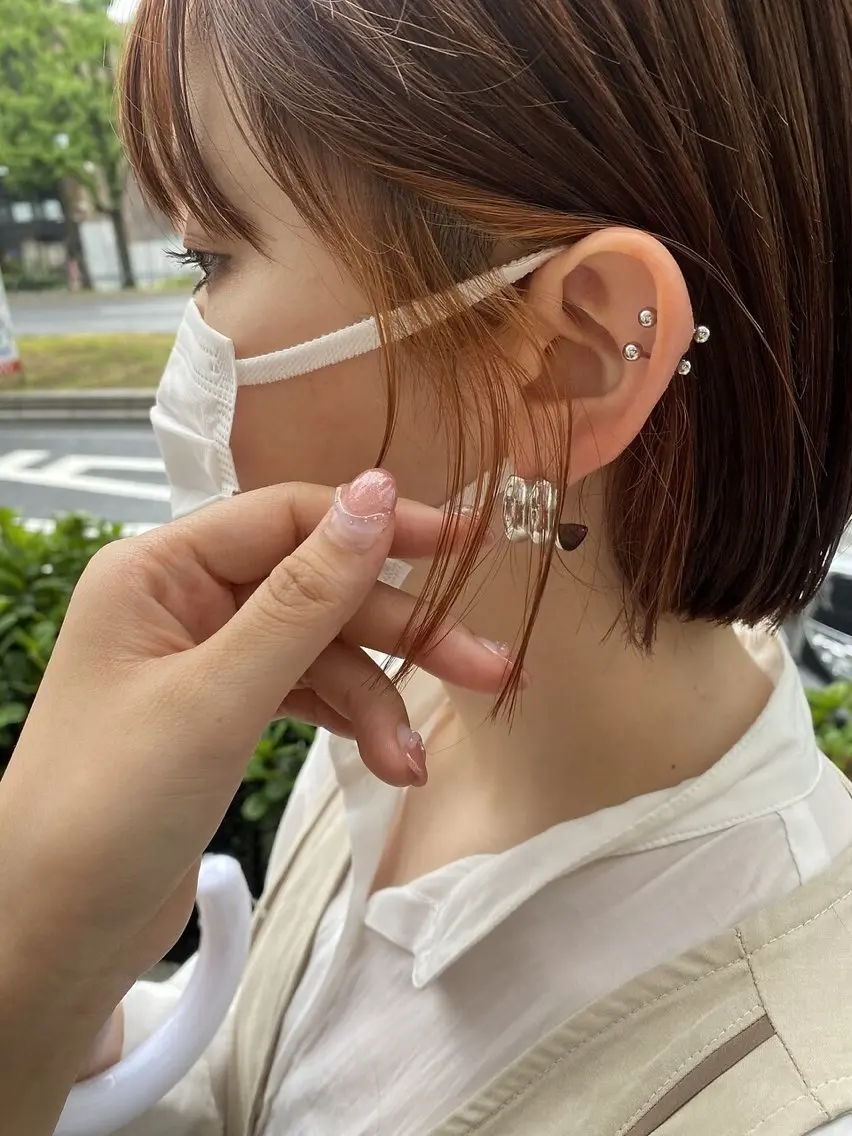 ショート カラー ベージュカラー インナーカラー オレンジ オレンジベージュ メンズ特化美容師 カラー専門ぺーターのヘアスタイル