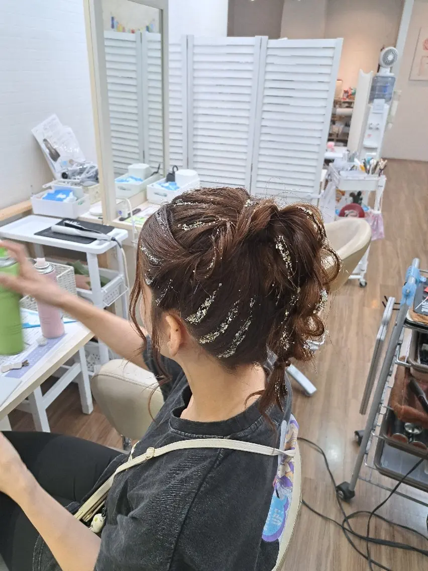 セミロング ヘアアレンジ ヘアセット GLOSS心斎橋🌹 はるなのヘアスタイル