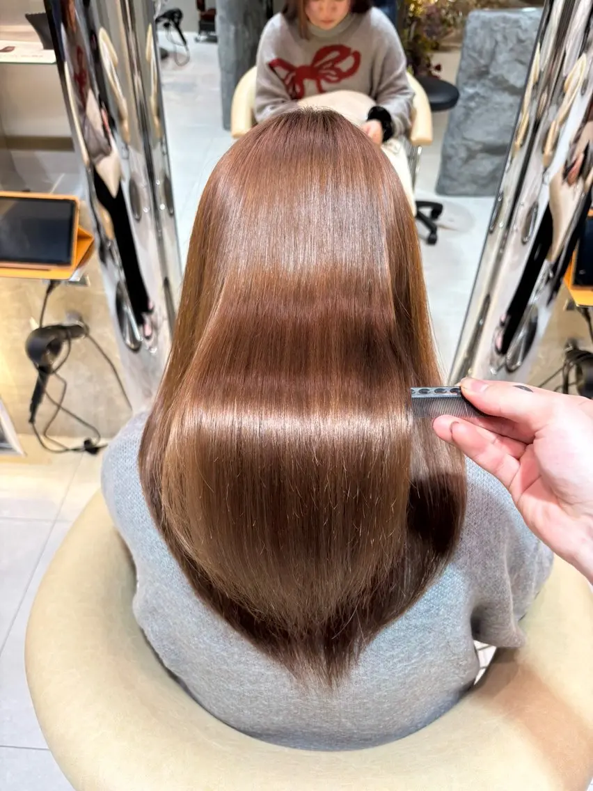ロング カット 縮毛矯正 トリートメント ✵髪質改善 レイヤー 佐藤琉好✵のヘアスタイル