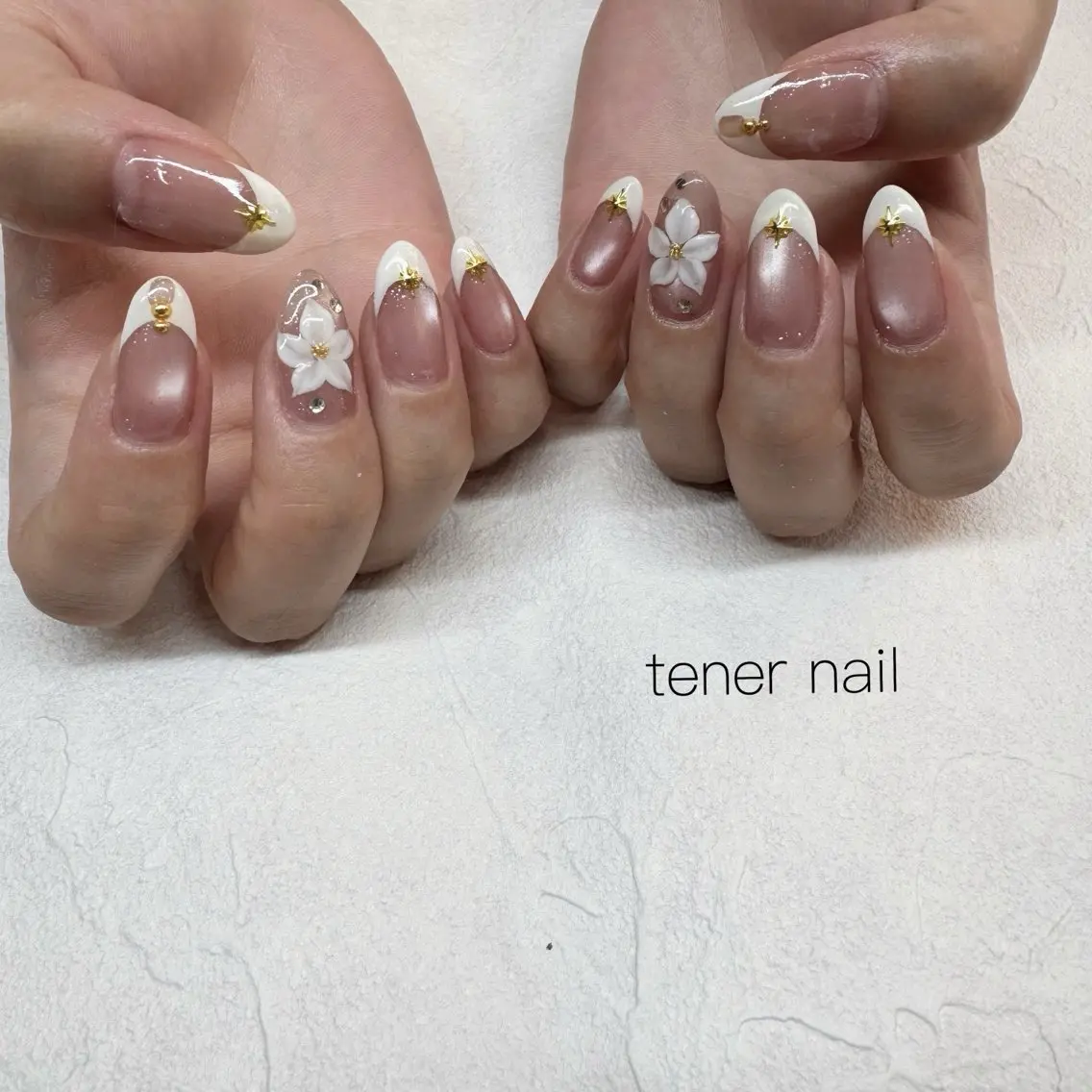 ネイル フラワーネイル フレンチネイル ハンドネイル テネルネイル tener nailのネイルデザイン