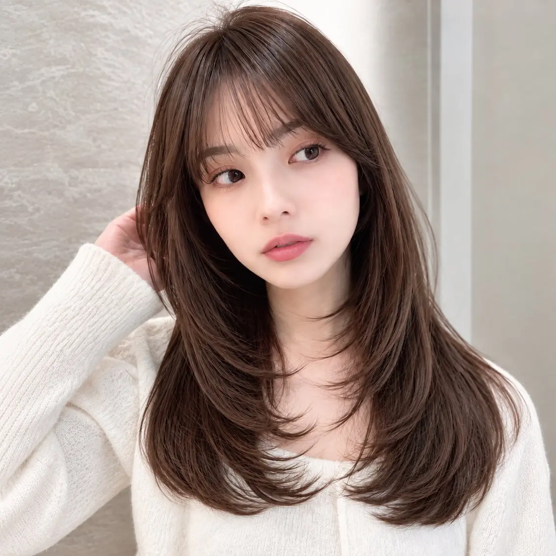 ミディアム カット ヘアカラー トリートメント ✨ミディアム レイヤーハルキのヘアスタイル