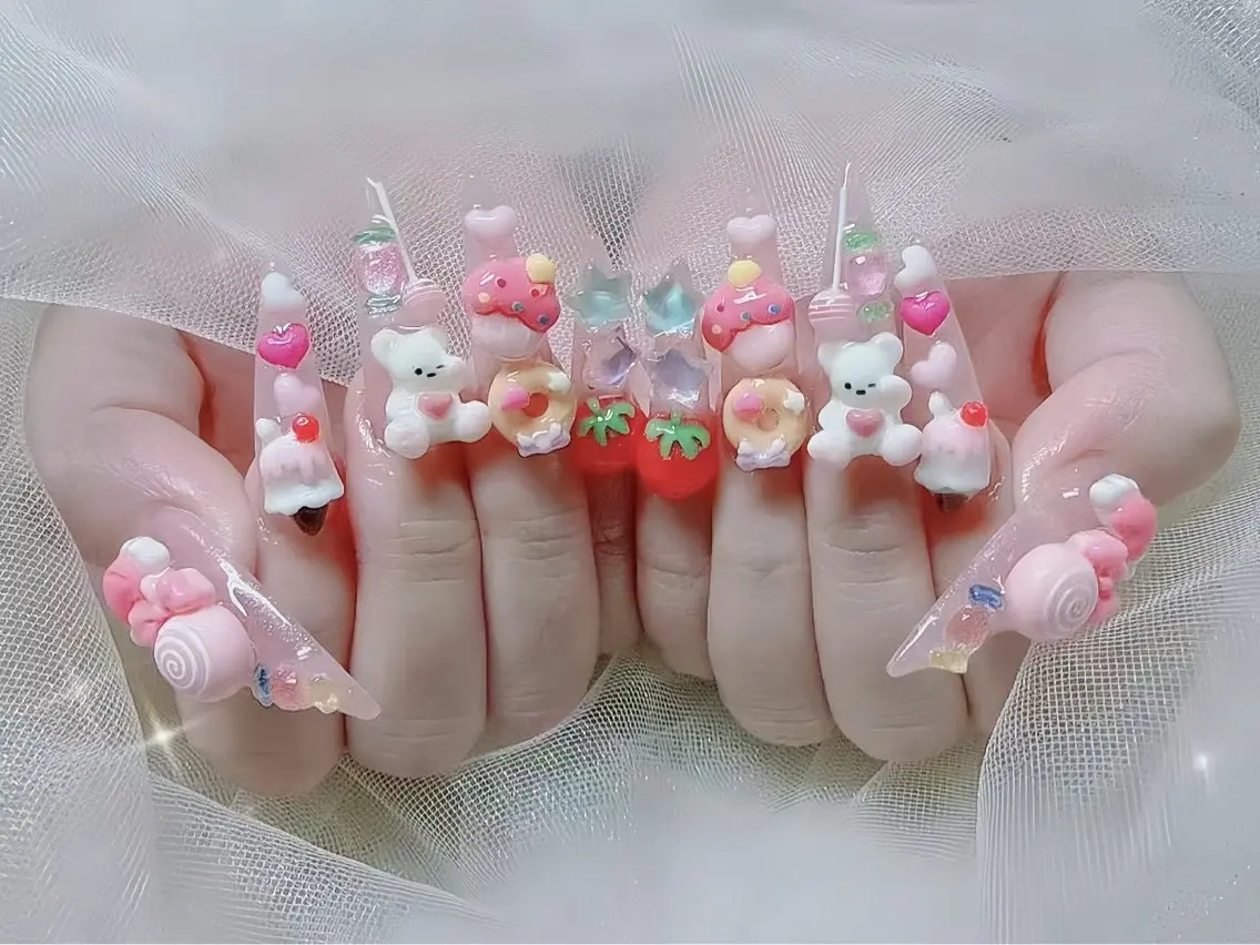 ネイル 長さ出し ジェルネイル 韓国ネイル マグネットネイル 持ち込み EGAO NAIL 錦糸町店のネイルデザイン