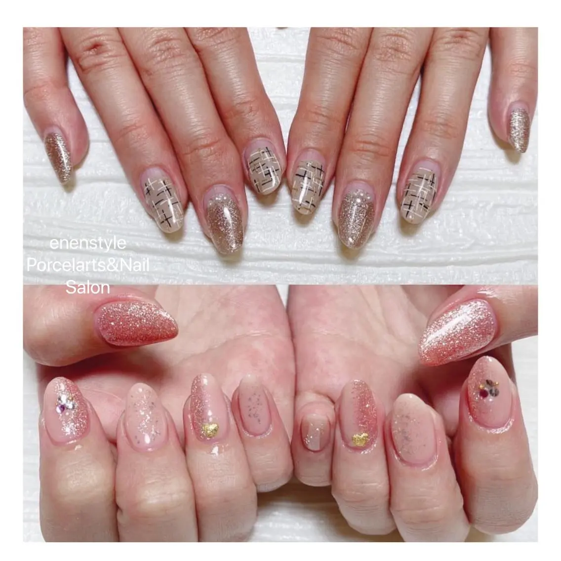 ミディアム ネイル ハンドネイル 🐾enen style 🐾のネイルデザイン