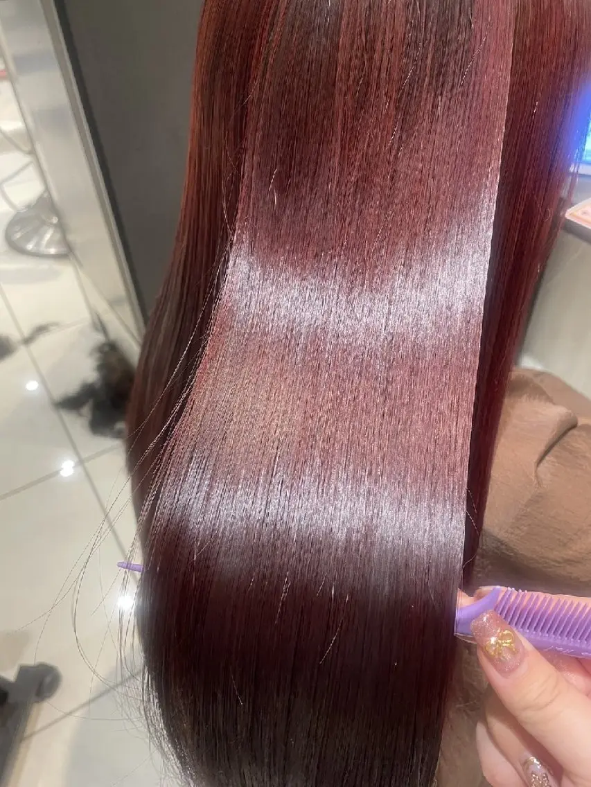 ロング カラー ブリーチなしWカラー ピンク系特化美容師のヘアスタイル