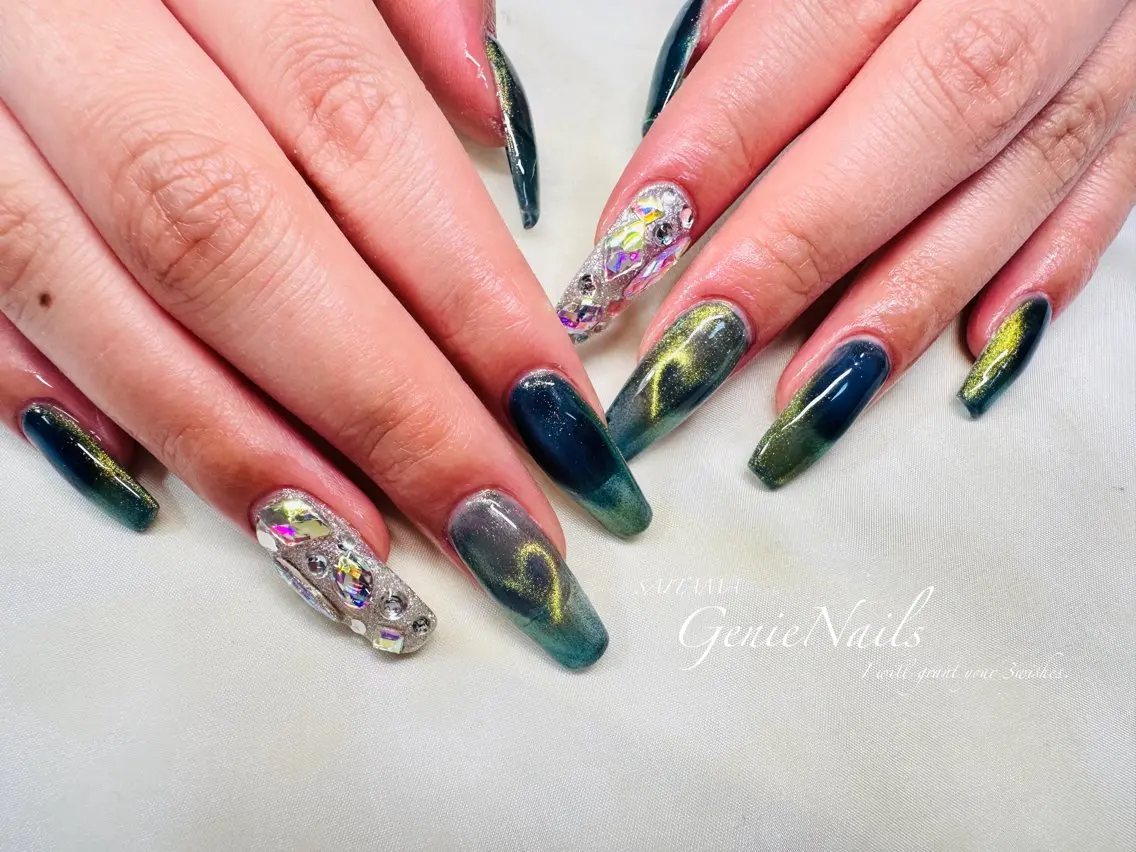 ネイル アートネイル フットネイル 持ち込み 冬ネイル Genie Nailsのネイルデザイン