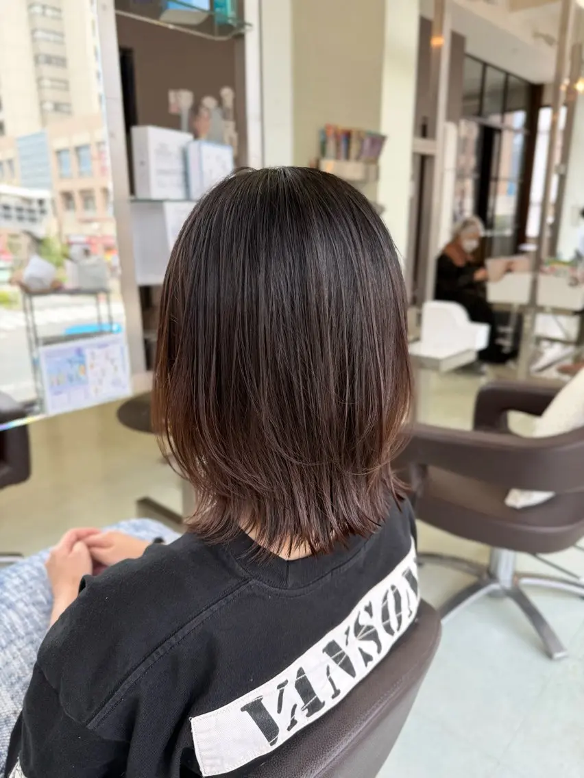 ミディアム カット トリートメント WiLL新井レイヤー /髪質改善ストレートのヘアスタイル