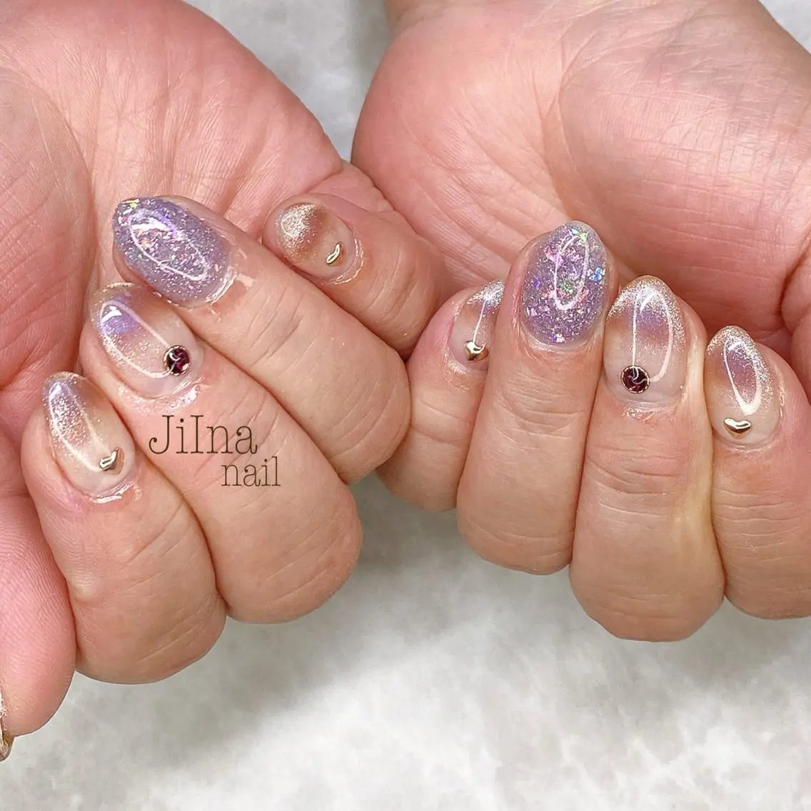 ネイル ラメ(グリッター) マグネットネイル JiIna nailのネイルデザイン