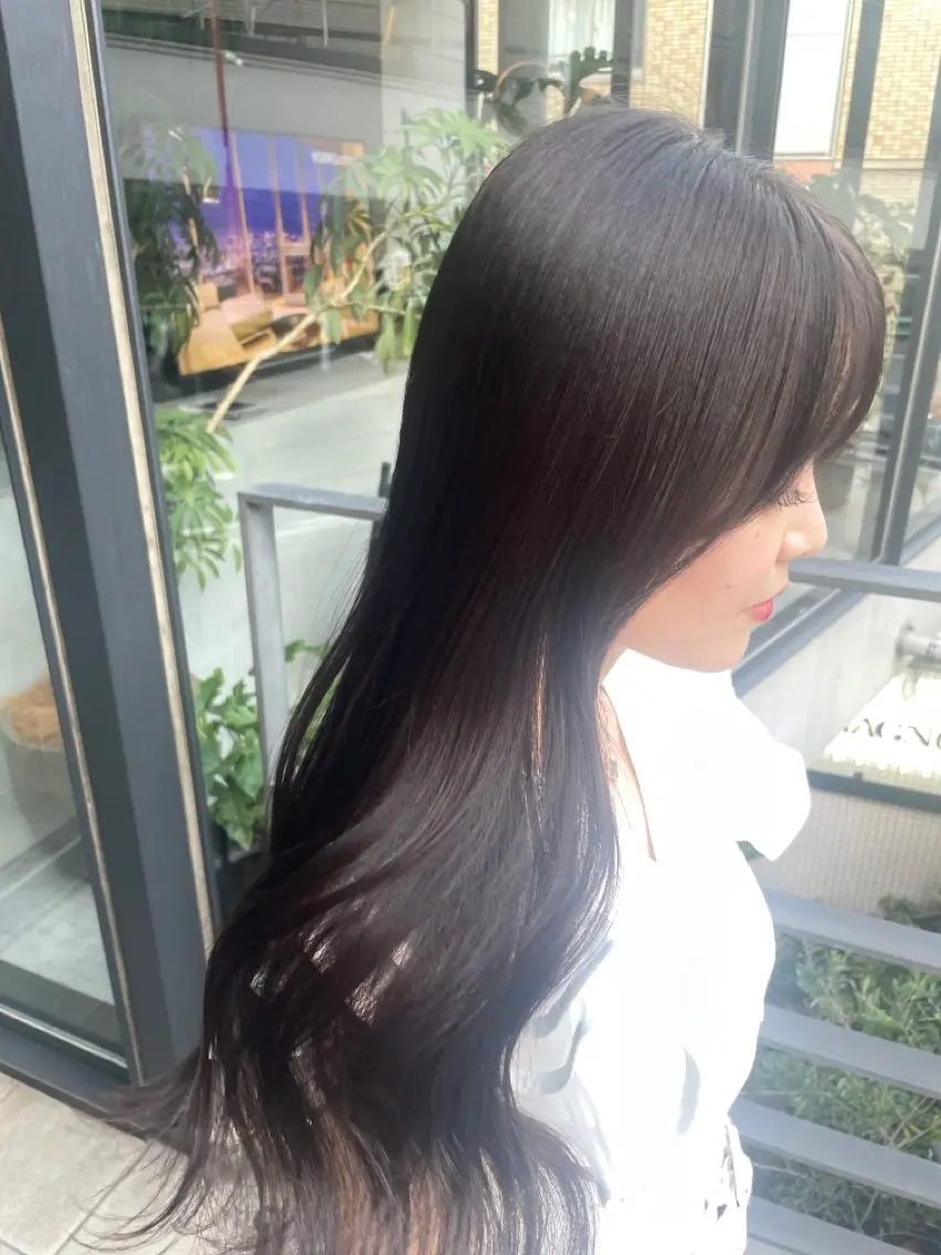 ロング カラー ブラウンカラー グレージュ カット ヘアカラー トリートメント ご新規様限定 透明感カラーKANAのヘアスタイル