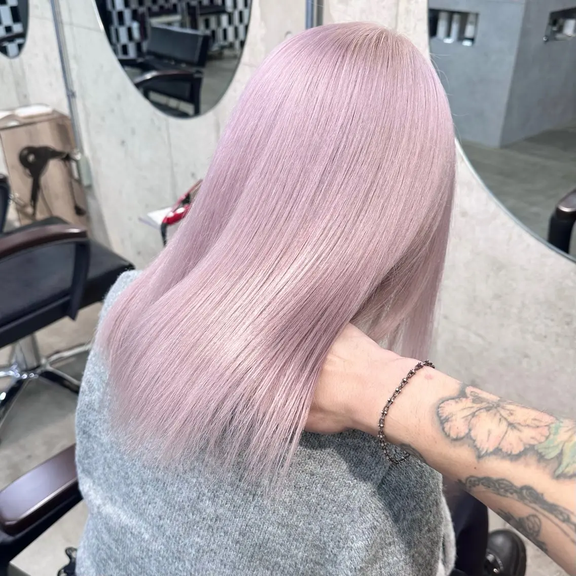 セミロング カラー ヘアアレンジ ヘアカラー トリートメント TAKUMAブリーチ /デザインカラーのヘアスタイル