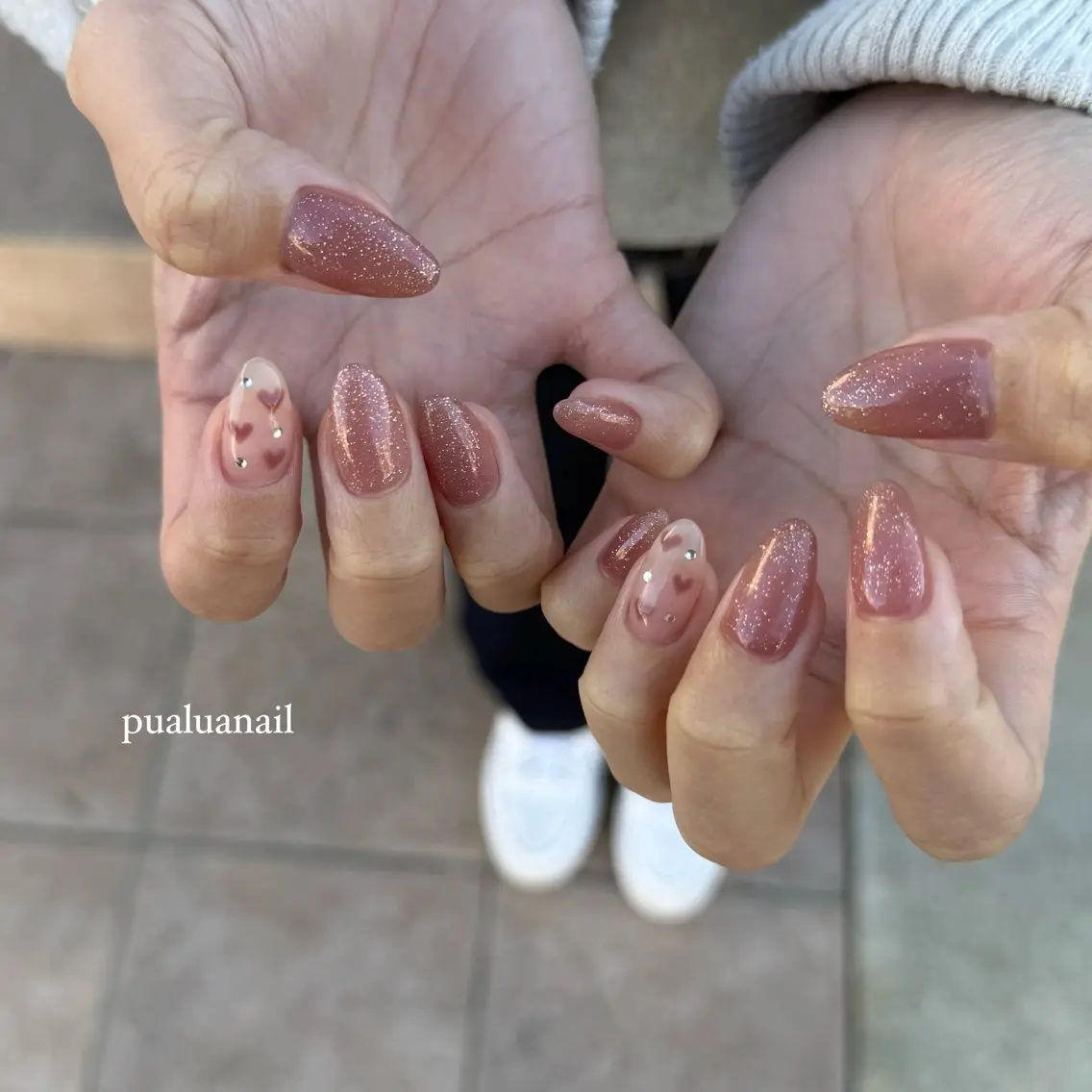 ネイル バレンタイン ハンドネイル pualua miharuのネイルデザイン