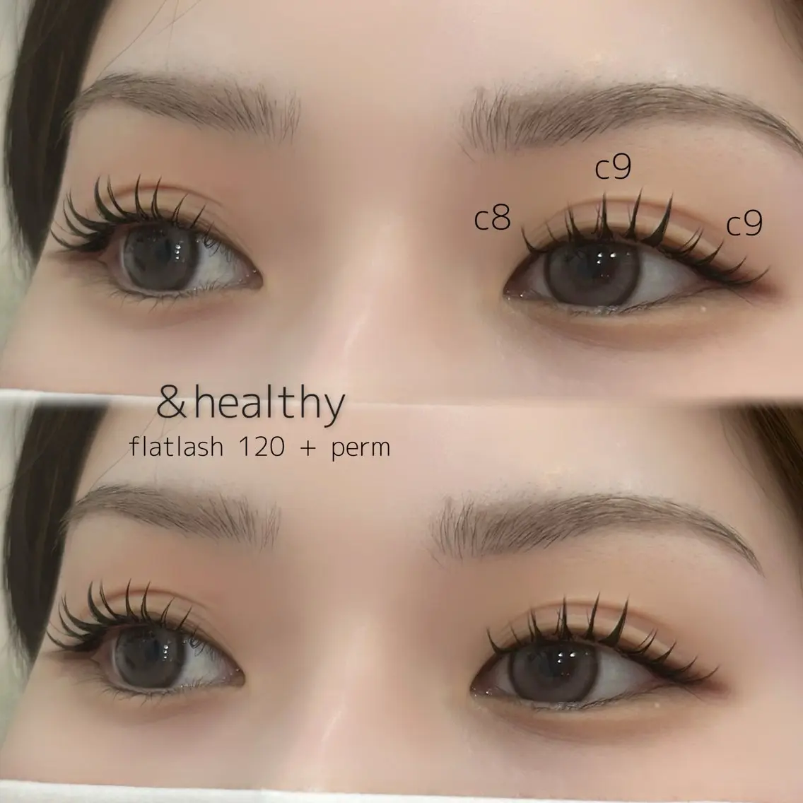 【オフあり】＆healthy(アンドヘルシー)🪽フラットラッシュ100​〜​120本+まつげパーマ🖤/束感仕上げ/川越の写真