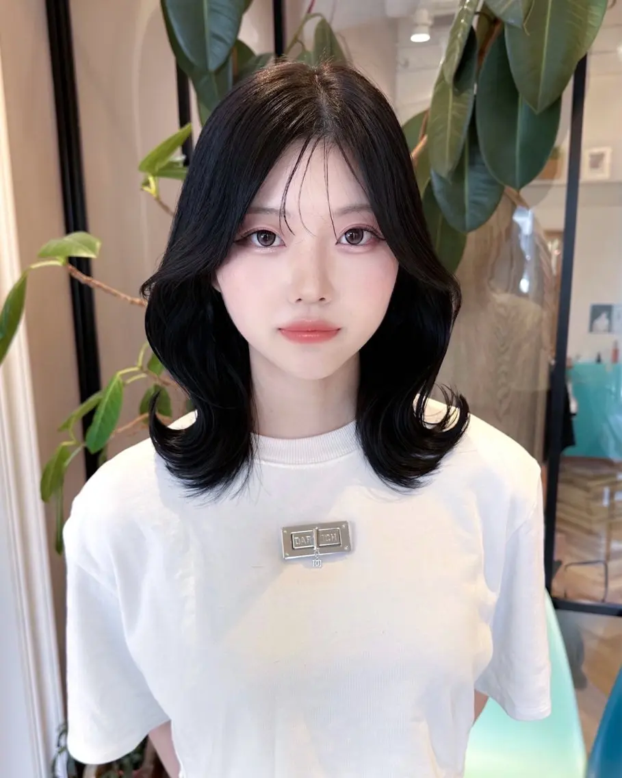 ミディアム カラー カット ヘアカラー トリートメント レイヤー🇰🇷小顔 見せ顔周り💕トモミのヘアスタイル