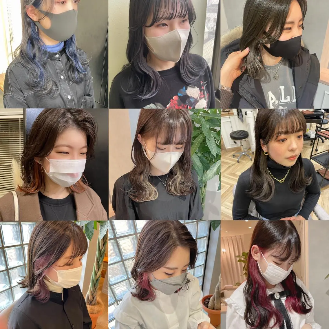 ミディアム カラー ヘアアレンジ イヤリングカラー 韓国ヘア🖤 YURINAのヘアスタイル