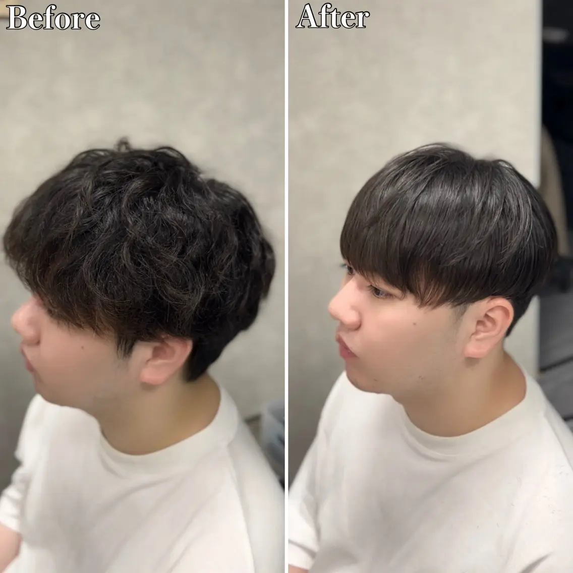 ミディアム パーマ メンズ センターパート メンズ韓国風 マッシュ 韓国風ヘア 縮毛矯正 カット 縮毛矯正 トリートメント 🔮メンズ縮毛矯正 メンズパーマ💎竹永のヘアスタイル