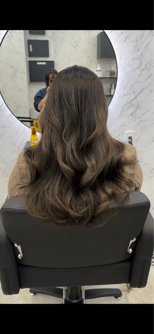 ロング カラー グレージュ オリーブグレージュ オリーブグレー カット¥1100 ✂️MIUのヘアスタイル