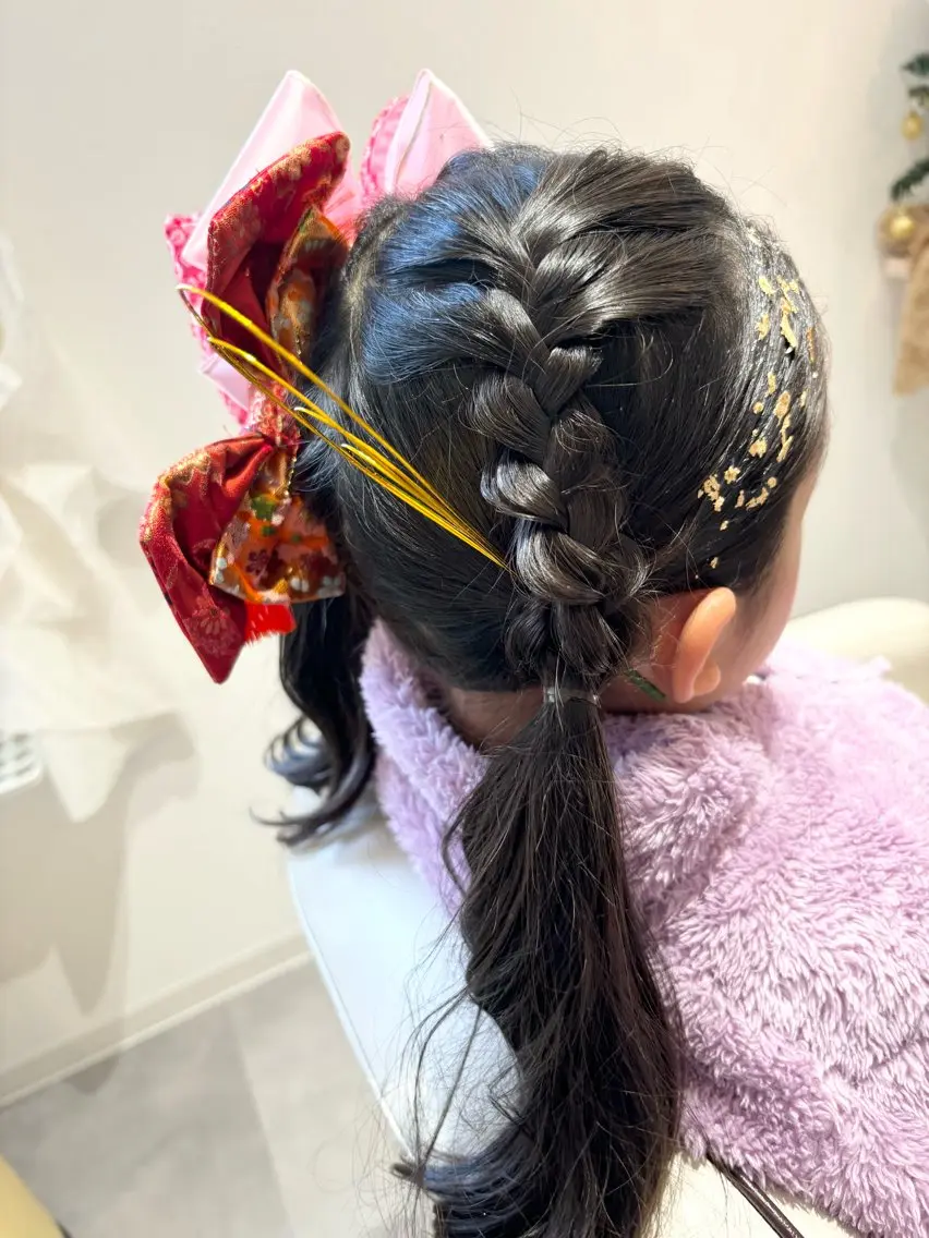 ⋆⸜ ⸜  ご予約受付中  ⸝‍ ⸝‍⋆〚七五三〛女の子🍒着付け×hairset×フルメイクの写真