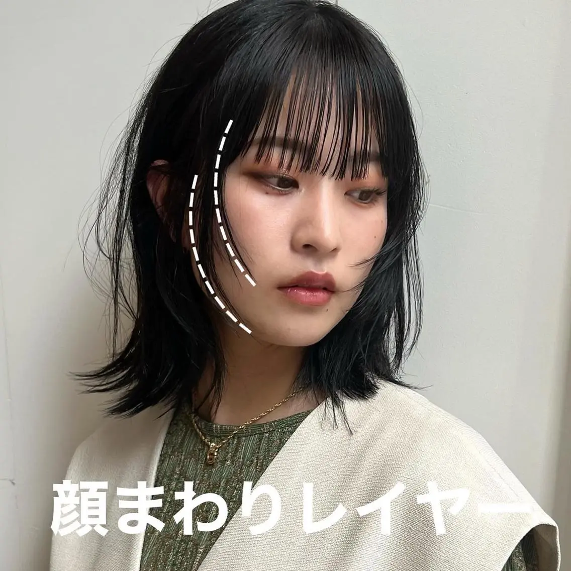 ミディアム カラー 韓国風ヘア カット ヘアカラー トリートメント レイヤー専門家 ダブルカラー修のヘアスタイル