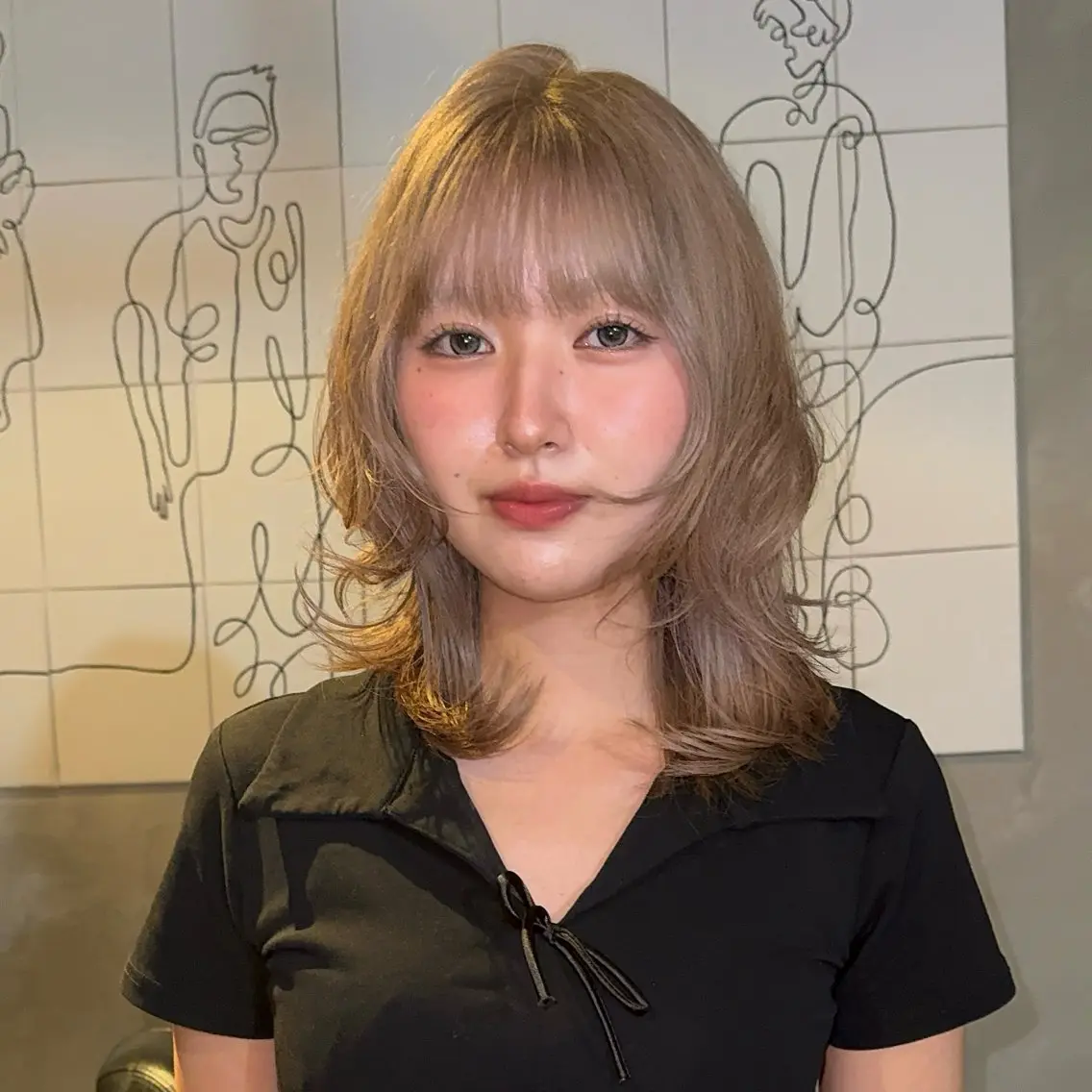 ミディアム カラー カット ヘアカラー クキノケイカ /暖色カラー/パーマのヘアスタイル