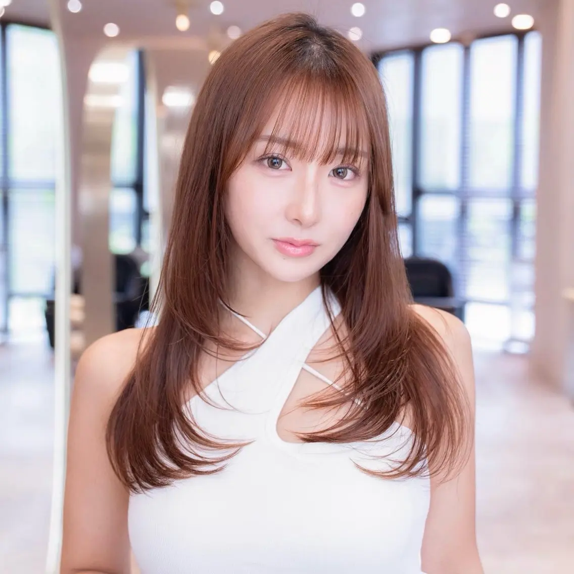 ロング ボブ 顔まわりレイヤー 顔周りカット ハッシュカット 髪質改善 原宿/韓国/髪質改善 /レイヤー/ボブのヘアスタイル
