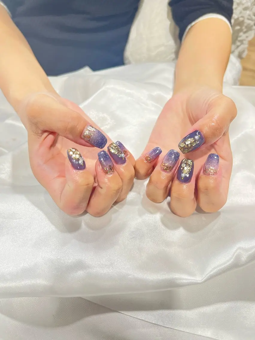 ネイル パープル ハンドネイル フットネイル nailsister ただのネイルデザイン