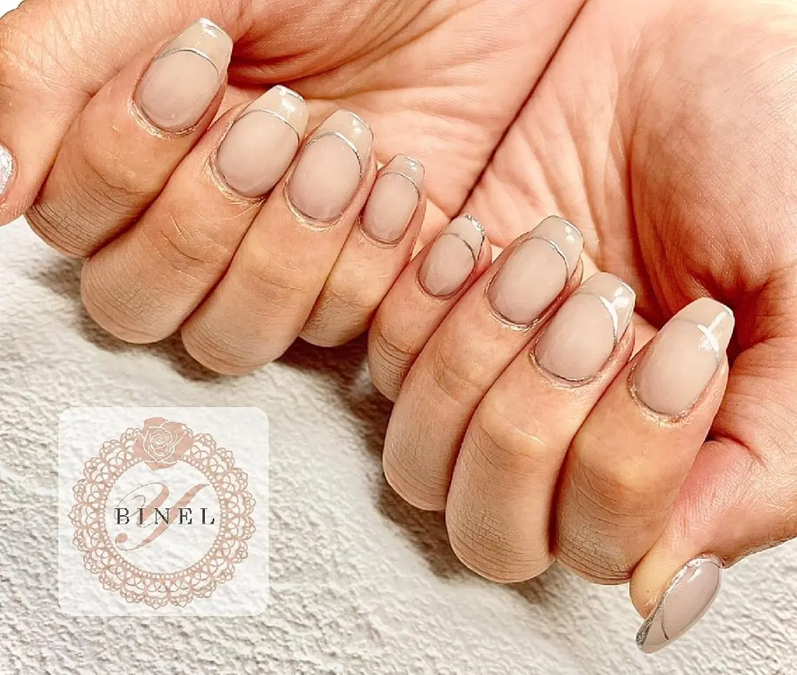 ネイル フレンチネイル 持ち込み ハンドネイル Nail Salon Y.BINELのネイルデザイン