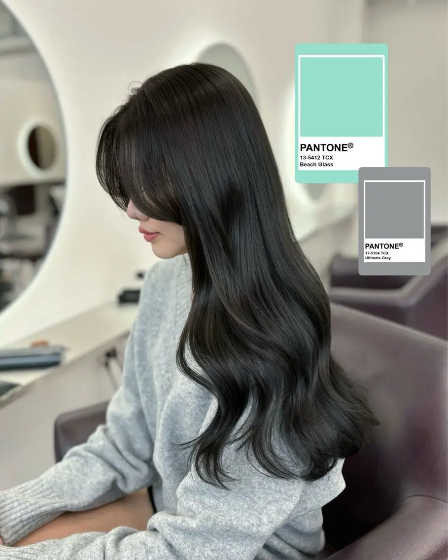 ロング カラー ブリーチ 透明感カラー グレージュ ミント ブリーチなしカラー ヘアカラー 縮毛矯正 トリートメント 🌸グレージュ/ ベージュ🌸yutaのヘアスタイル
