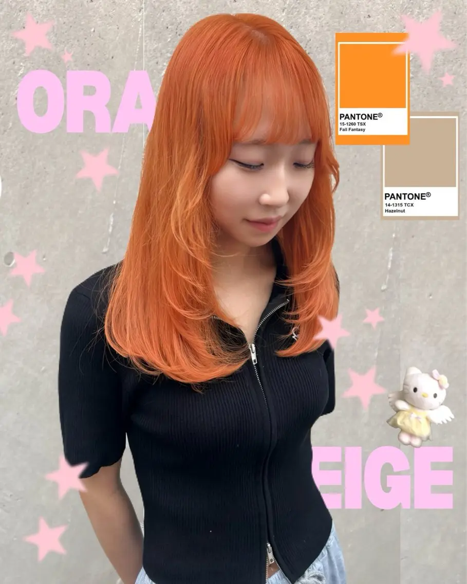 セミロング カラー カット ヘアカラー トリートメント ᴋᴀɴᴀ 🎀のマツエク・マツパデザイン