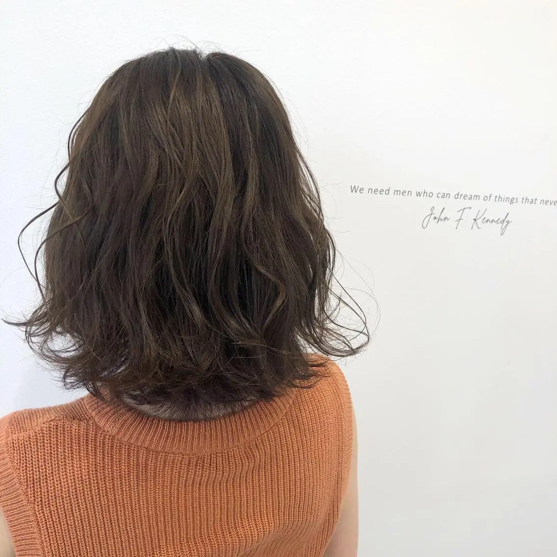 ミディアム カラー パーマ 鍵谷 公宏のヘアスタイル